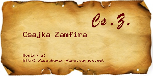 Csajka Zamfira névjegykártya